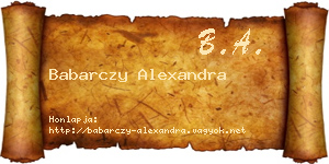 Babarczy Alexandra névjegykártya