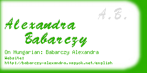 alexandra babarczy business card
